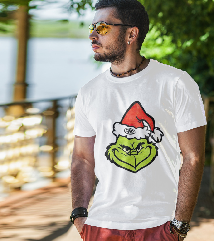 Grinch Christmas DND Santa Hat Image T-Shirt