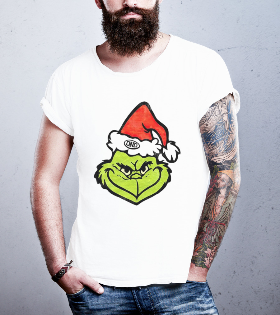 Grinch Christmas DND Santa Hat Image T-Shirt