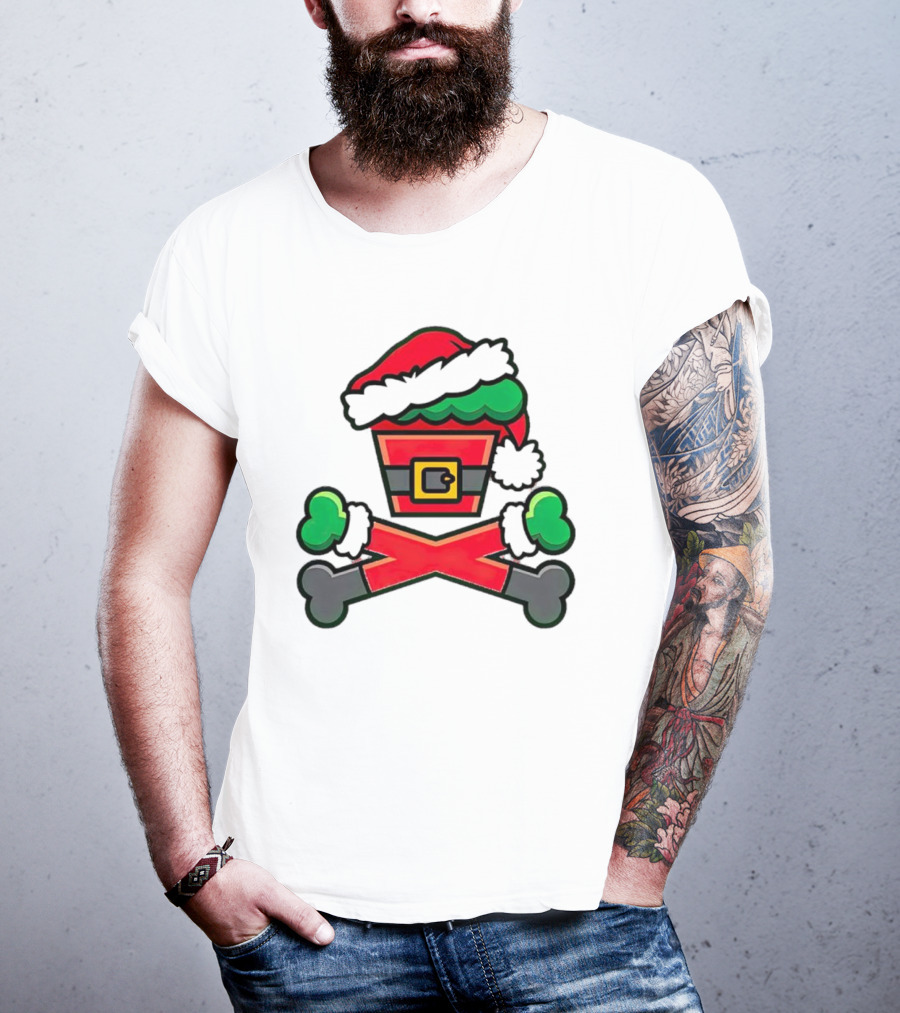 Johnny Cupcakes Jc Vault Grouchy Crossbones Christmas Santa Hat T-Shirt