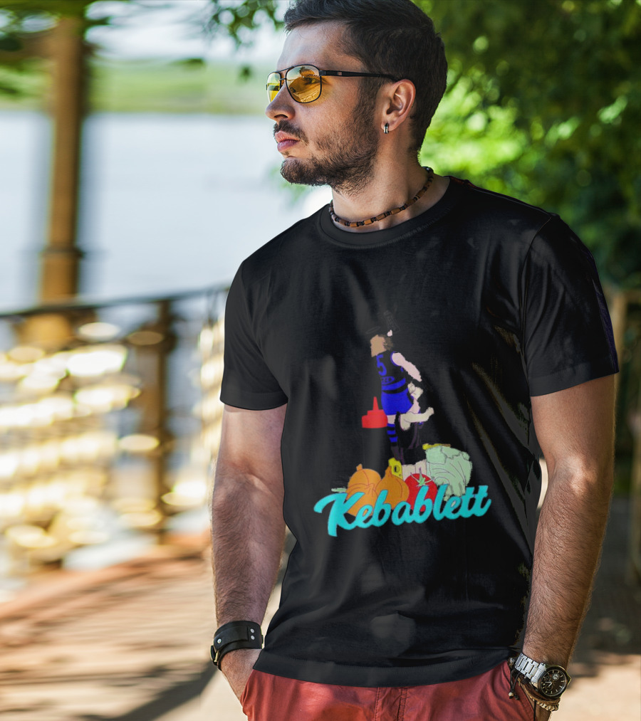 Kebablett Jumping Sports Cartoon With Ingredients T-Shirt