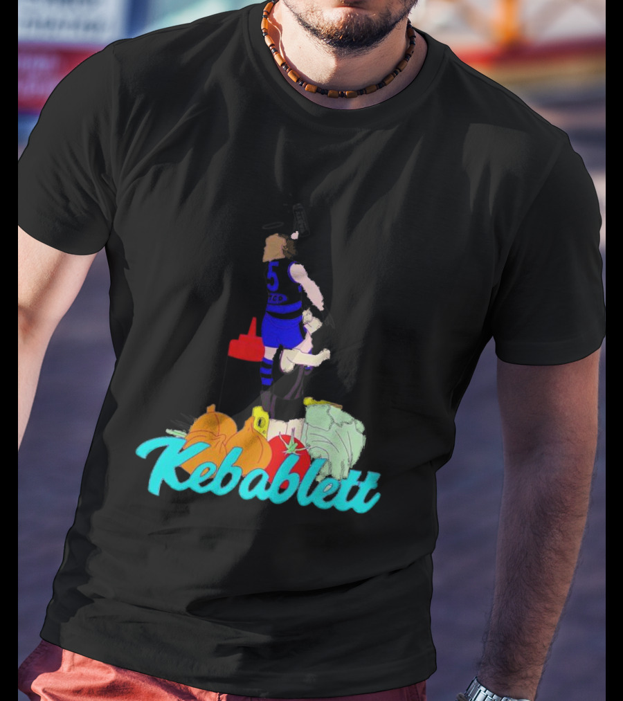 Kebablett Jumping Sports Cartoon With Ingredients T-Shirt