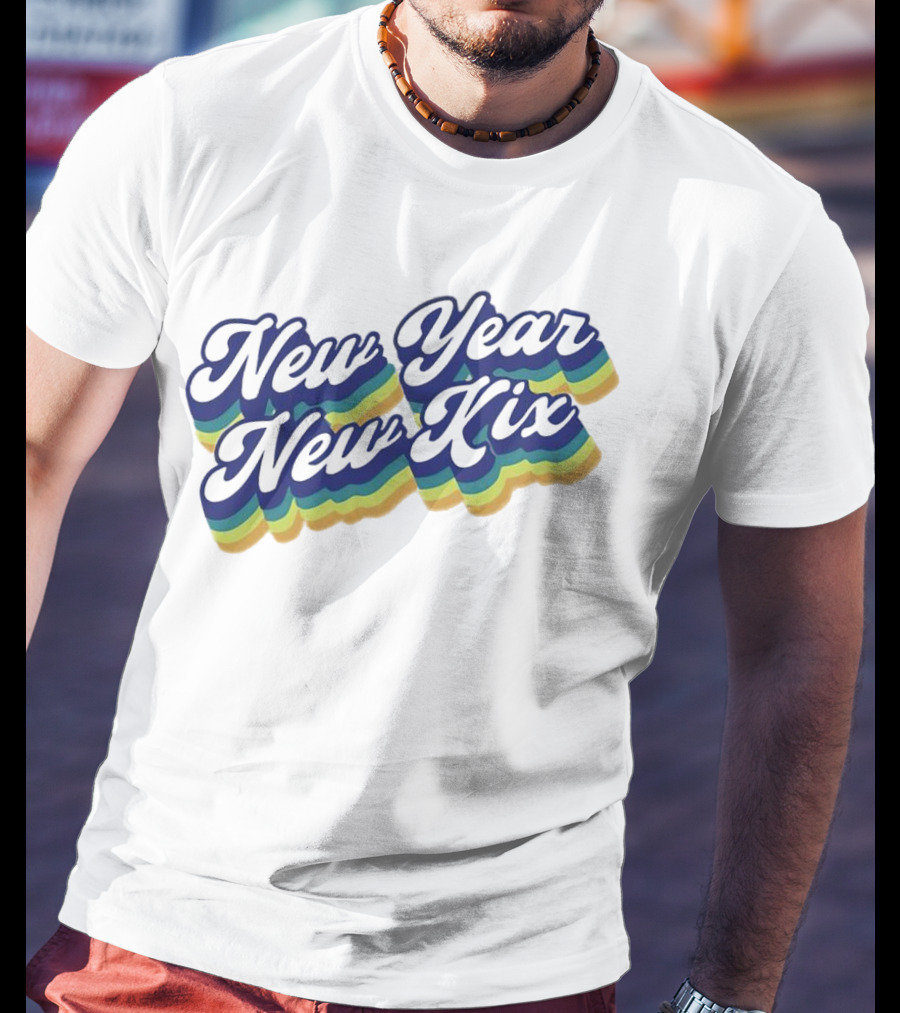 New Year New Kix Retro Colorful Script T-Shirt