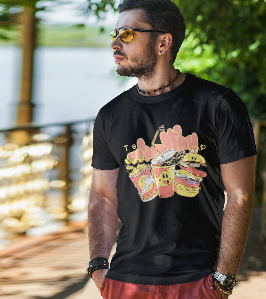 Unhealthy Club Fast Food Teξins Club Mascots T-Shirt