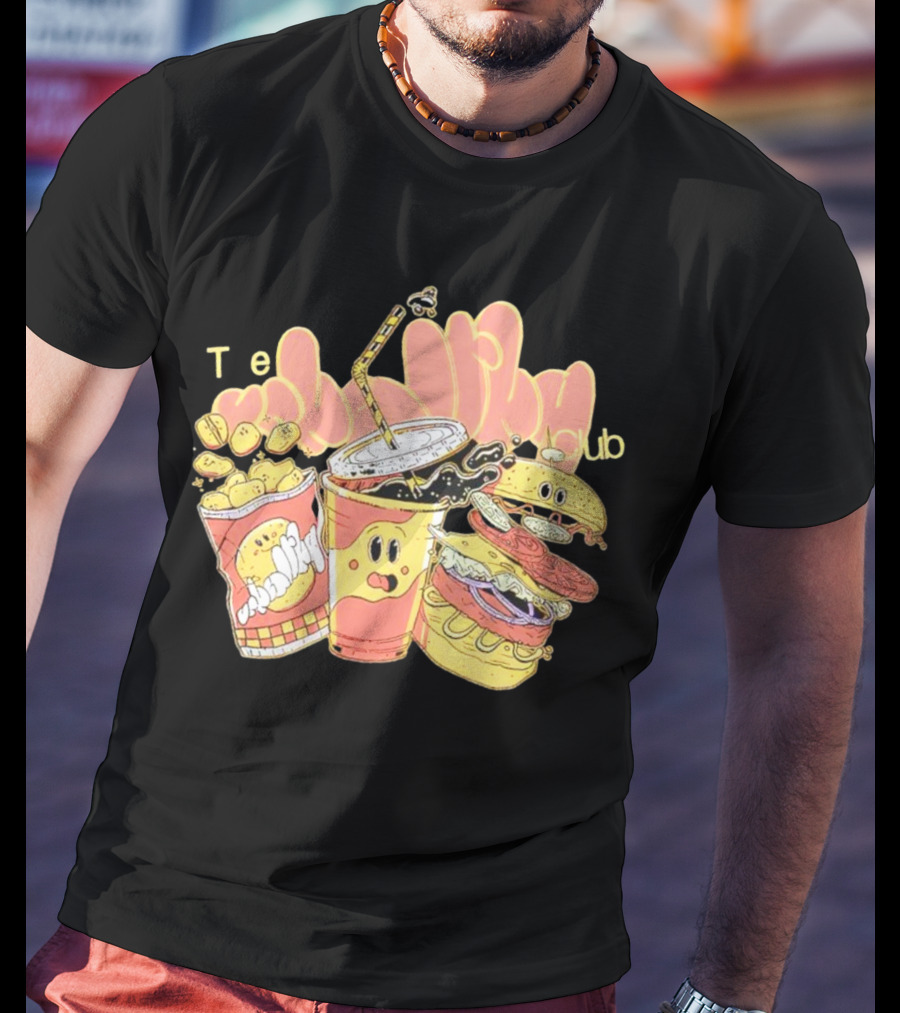 Unhealthy Club Fast Food Teξins Club Mascots T-Shirt