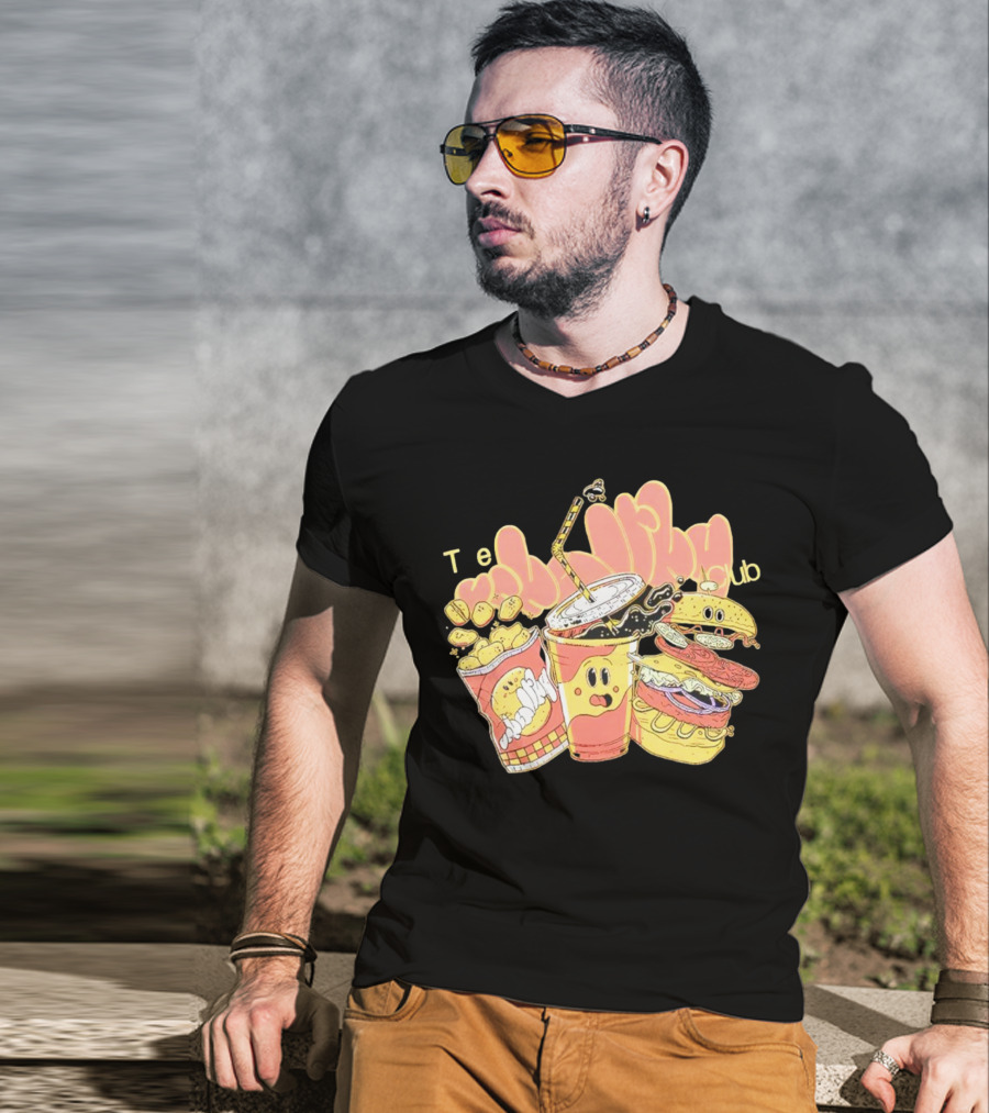 Unhealthy Club Fast Food Teξins Club Mascots T-Shirt
