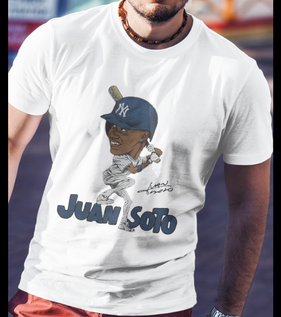 Yankees Juan Soto Baseball Caricature Signature T-Shirt