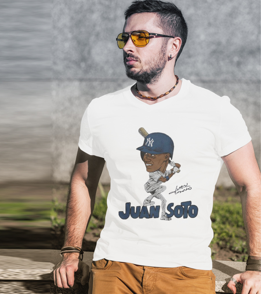 Yankees Juan Soto Baseball Caricature Signature T-Shirt