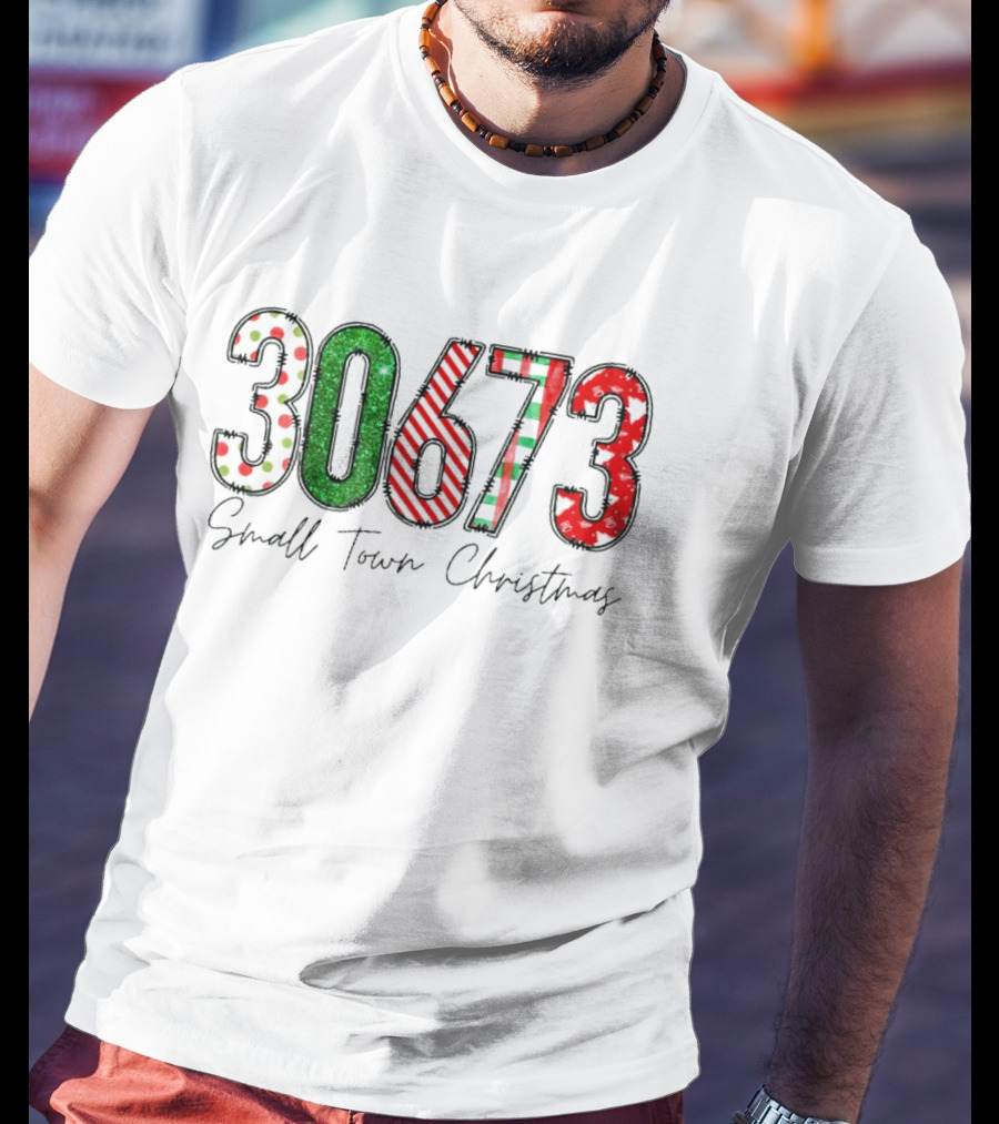 30673 Small Town Christmas Festive Numbers T-Shirt