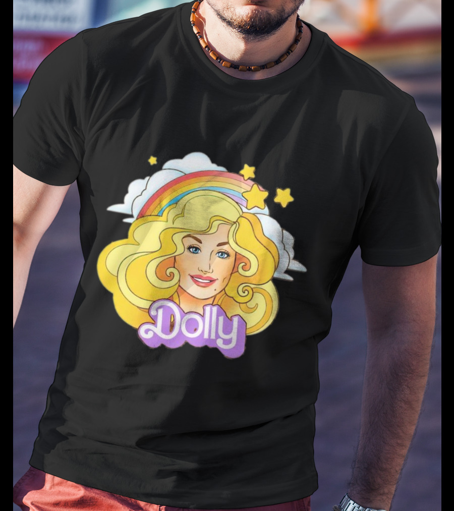 Dolly Rainbow Stars Iconic Doll T-Shirt