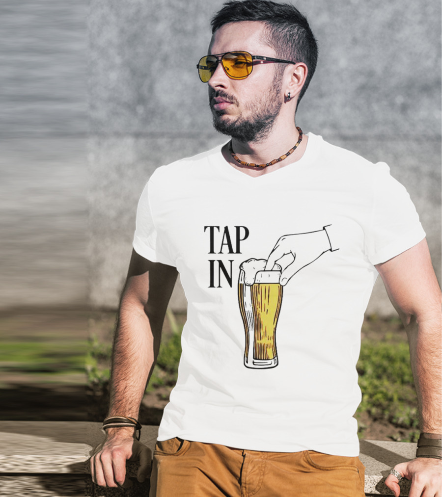 Tap In Beer Burner Glass Hand T-Shirt
