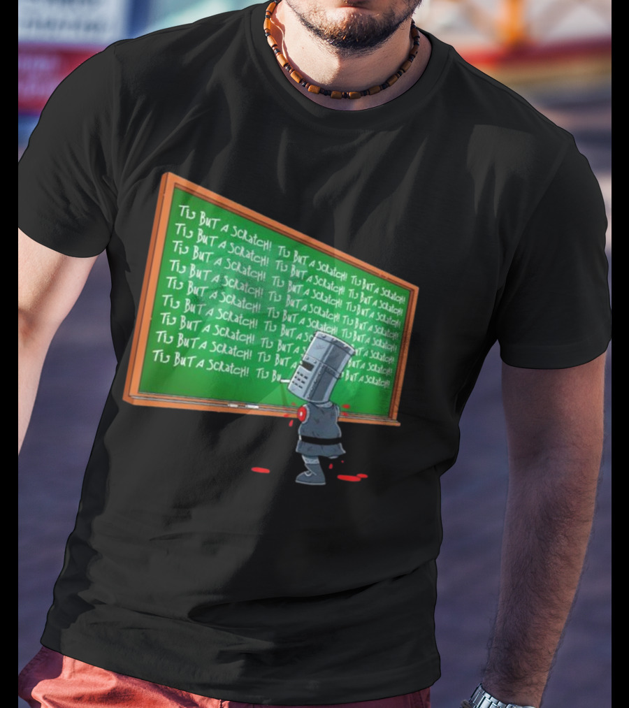Tis But A Scratch Detention Blackboard Scribbles T-Shirt