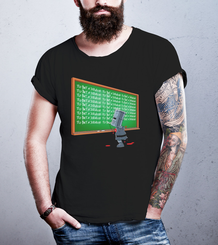 Tis But A Scratch Detention Blackboard Scribbles T-Shirt