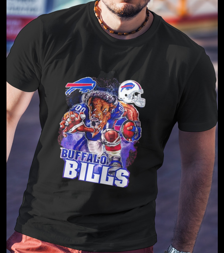 Buffalo Bills Charging Mascot With Helmet T-Shirt