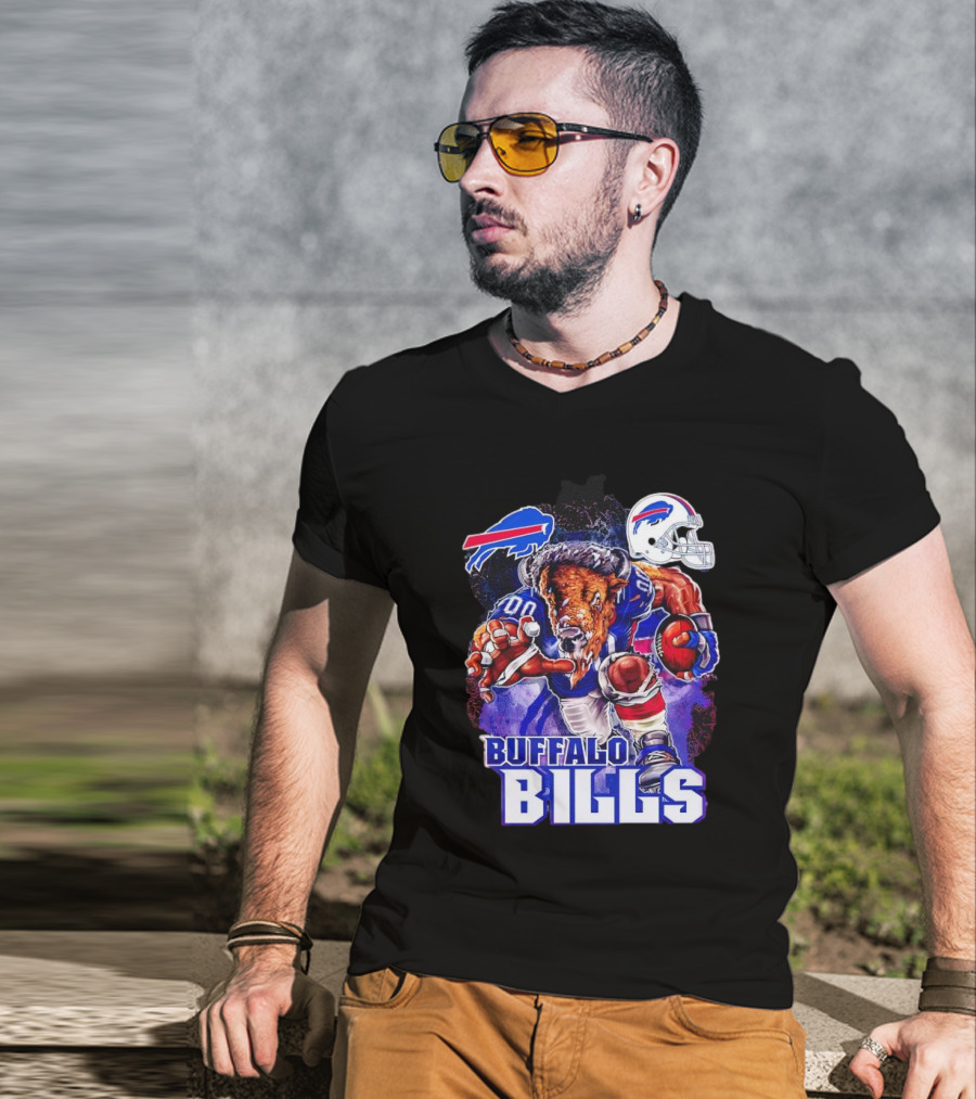 Buffalo Bills Charging Mascot With Helmet T-Shirt