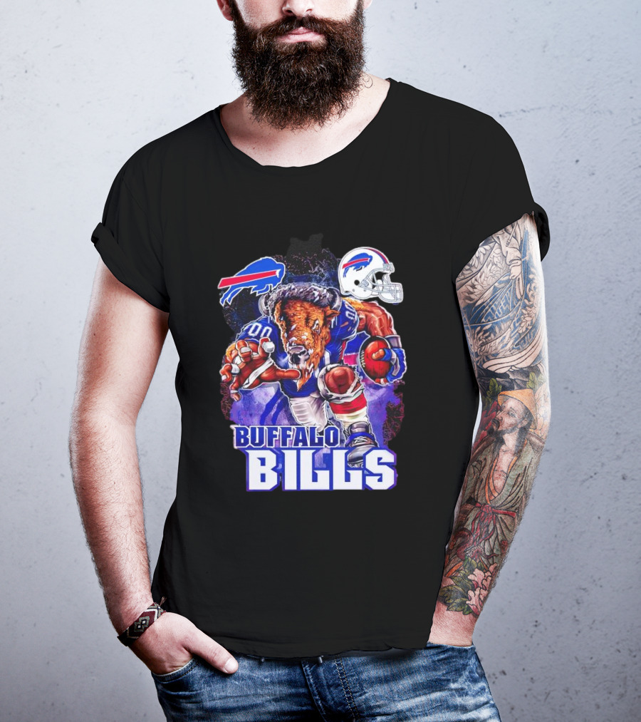 Buffalo Bills Charging Mascot With Helmet T-Shirt
