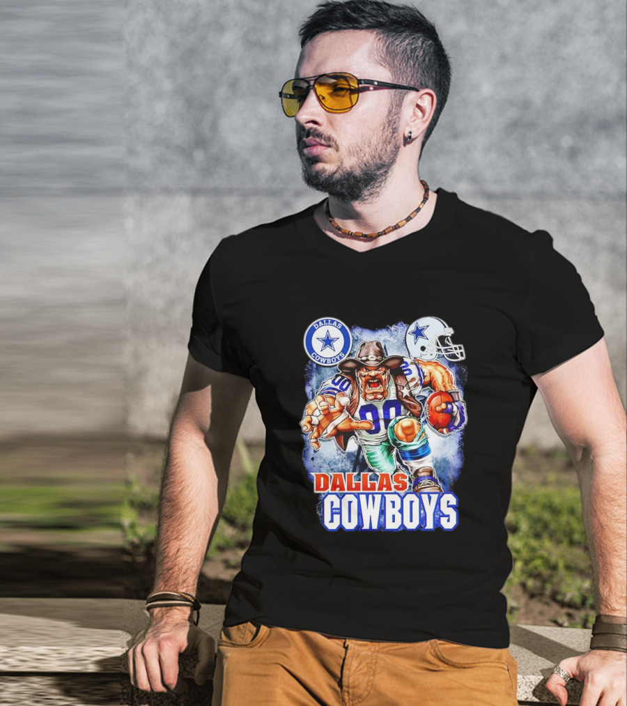 Dallas Cowboys Mascot Charger Helmet Star Logo Football Energia T-Shirt