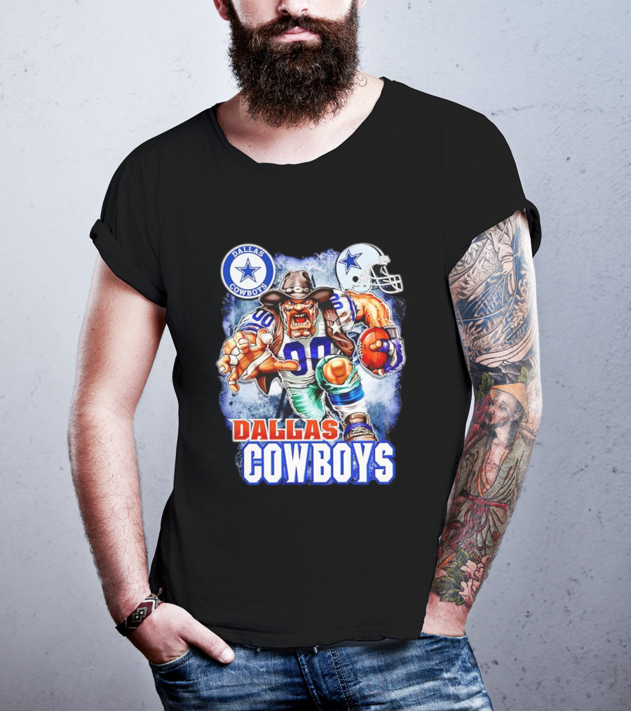 Dallas Cowboys Mascot Charger Helmet Star Logo Football Energia T-Shirt