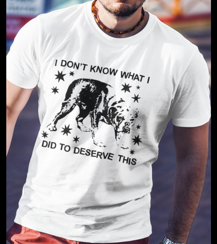 I Don't Know What I Did To Deserve This Dog Surrounded By Stars T-Shirt