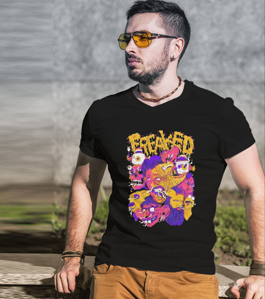Freaked Vibrant Grotesque Faces T-Shirt