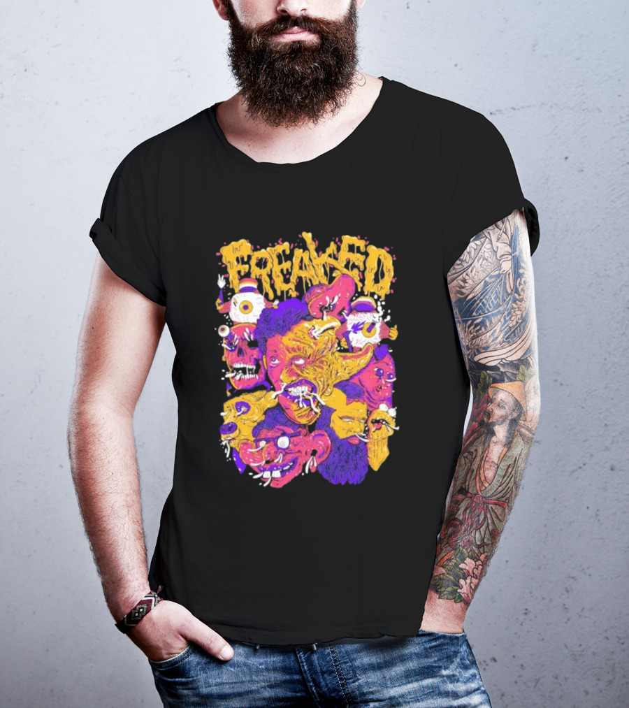 Freaked Vibrant Grotesque Faces T-Shirt