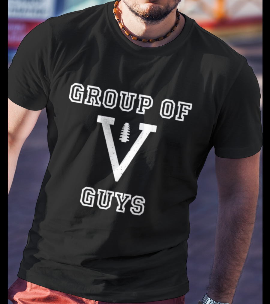 GROUP OF 5 GUYS Football Shape T-Shirt