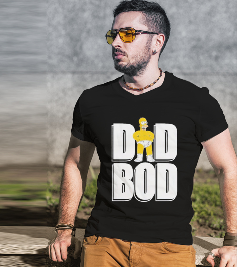 Homer Simpson Dad Bod Bold Cartoon T-Shirt