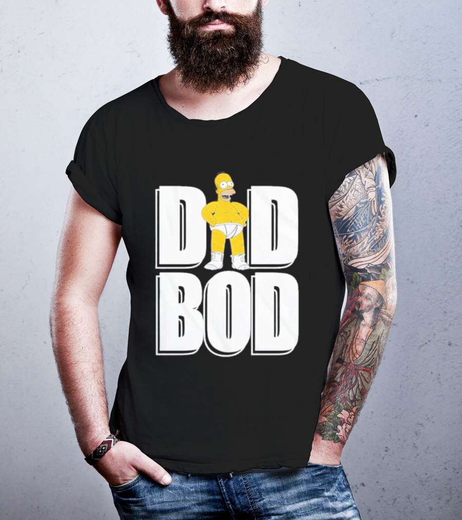 Homer Simpson Dad Bod Bold Cartoon T-Shirt