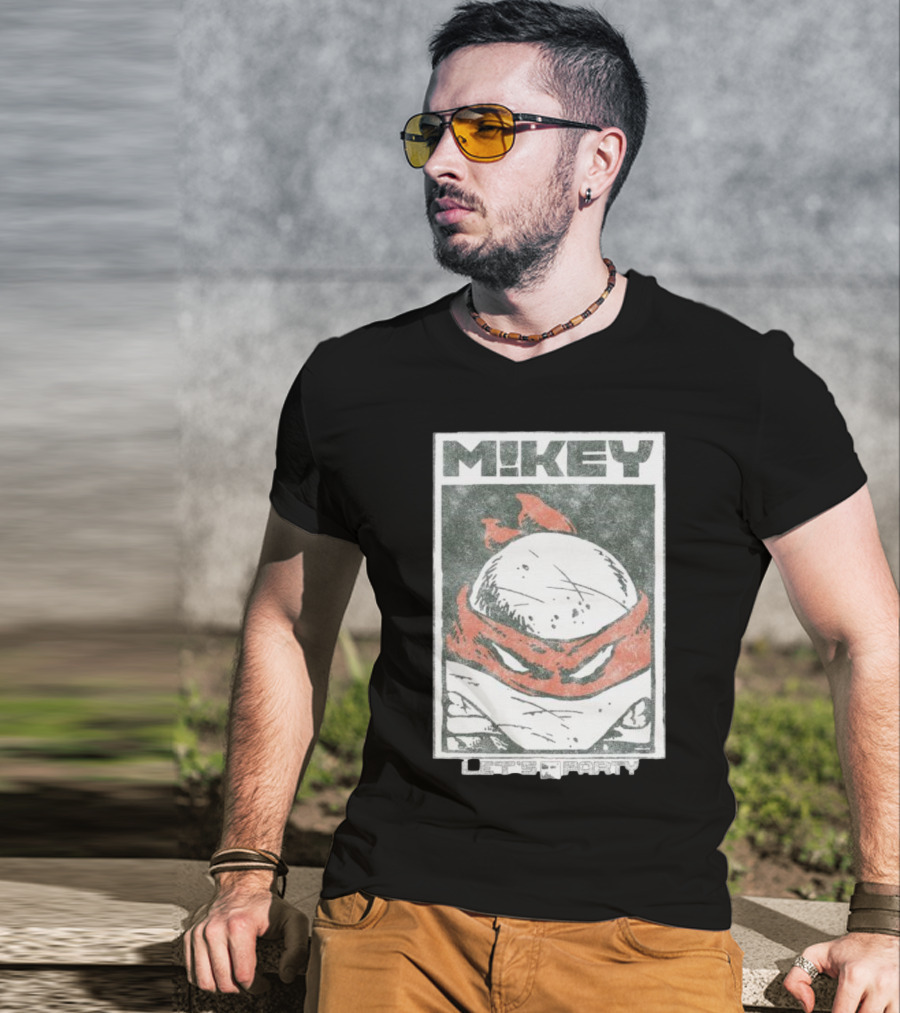 MIKEY Let's Party Teenage Mutant Ninja Turtles Retro Comic T-Shirt