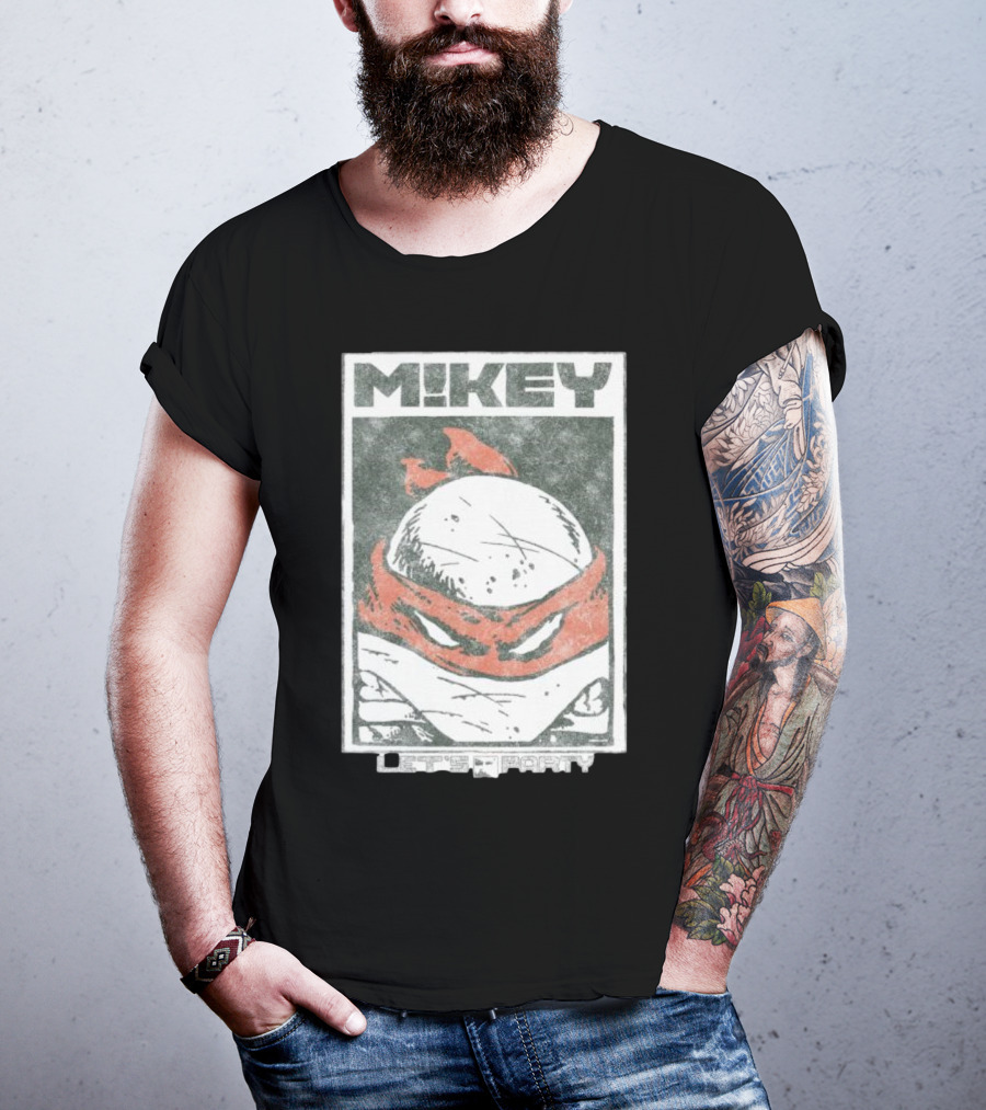 MIKEY Let's Party Teenage Mutant Ninja Turtles Retro Comic T-Shirt