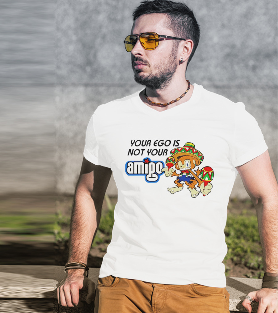 Your Ego Is Not Your Amigo Monkey Sombrero Maracas T-Shirt