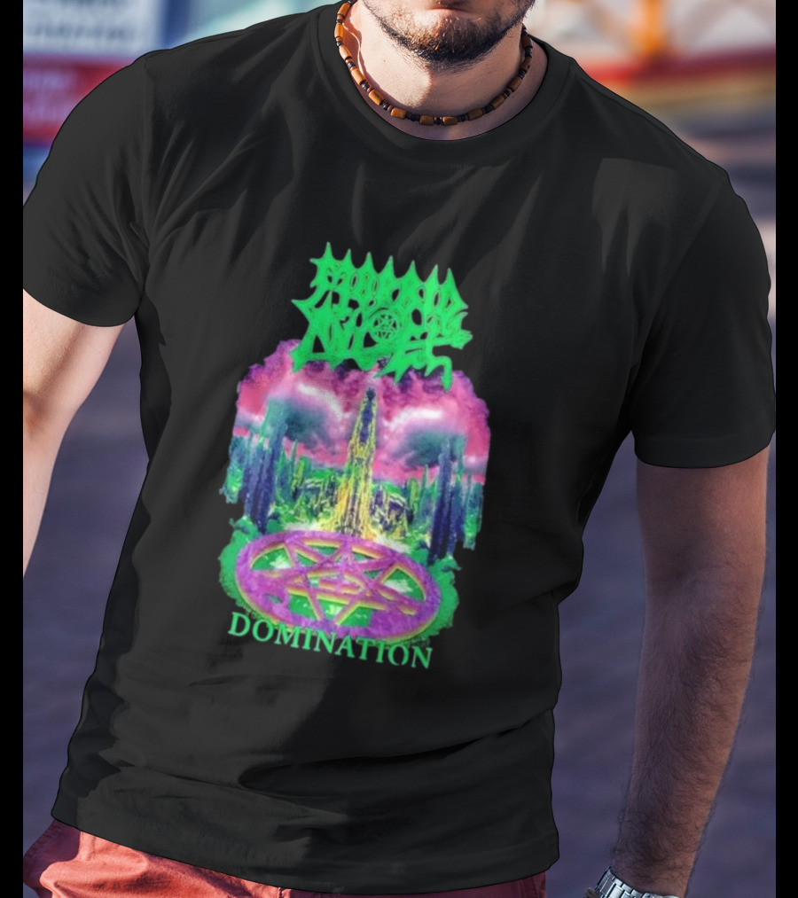 Morbid Angel Domination Pentagram Psychedelic Landscape Iconic T-Shirt