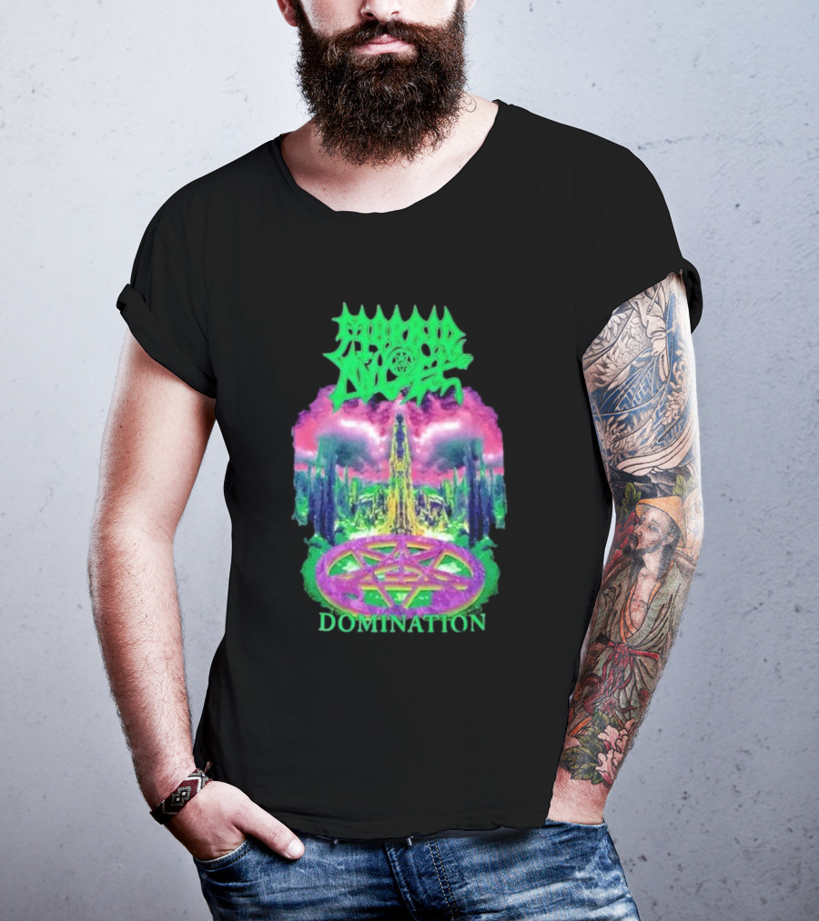 Morbid Angel Domination Pentagram Psychedelic Landscape Iconic T-Shirt