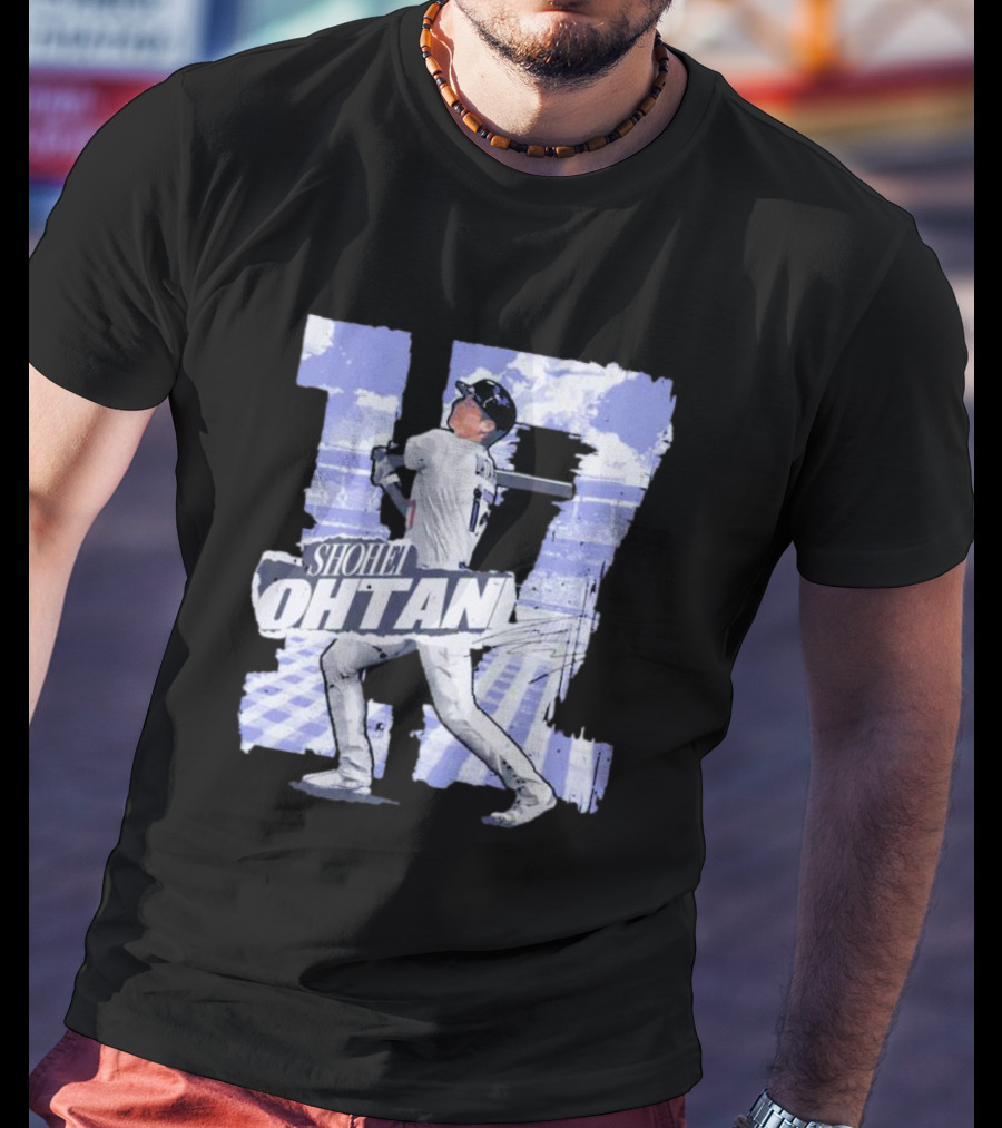 Shohei Ohtani Baseball Cartoon 17 Signature T-Shirt