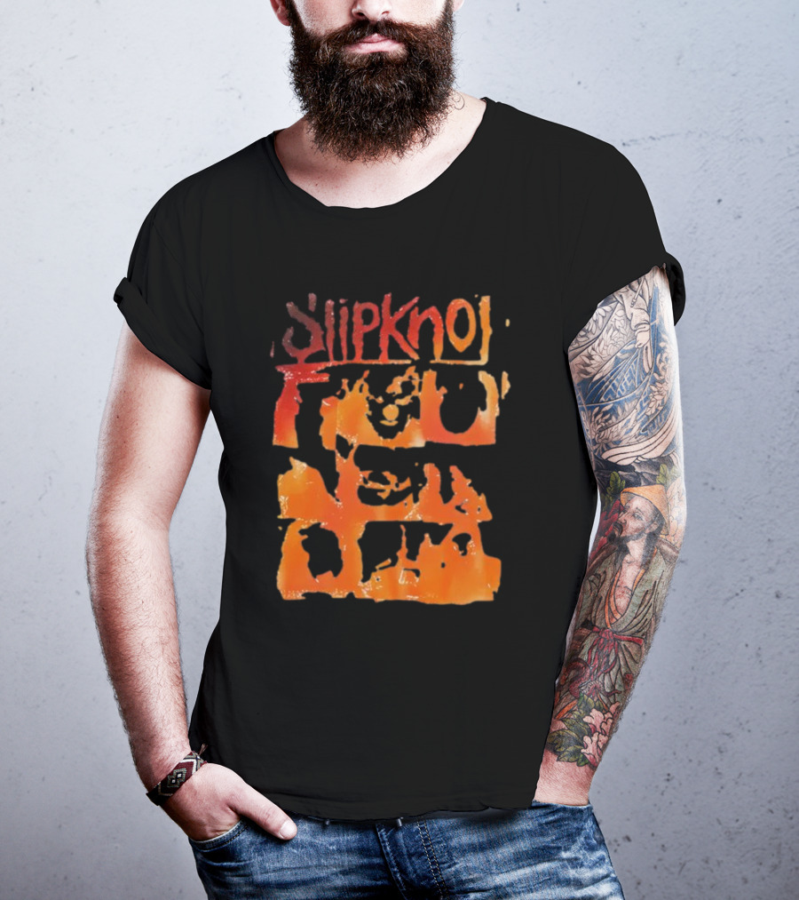 Slipknot The End So Far Orange Mask Grid T-Shirt