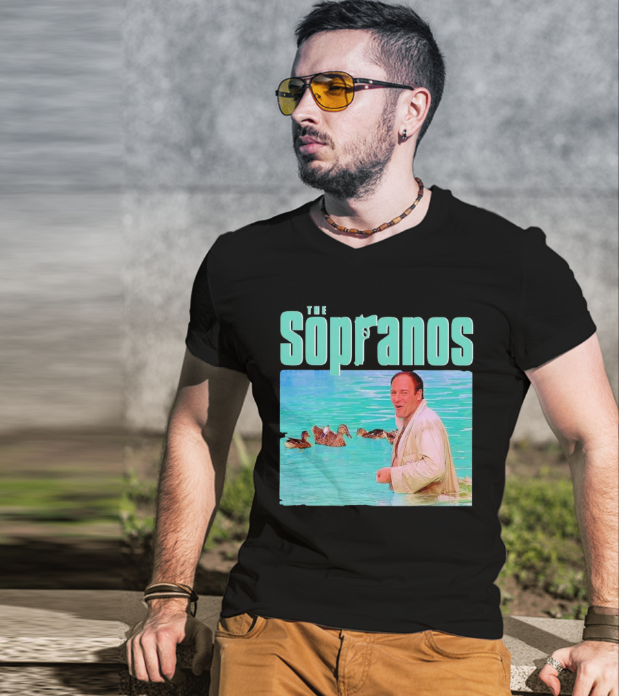 The Sopranos Tony In Water With Birds T-Shirt