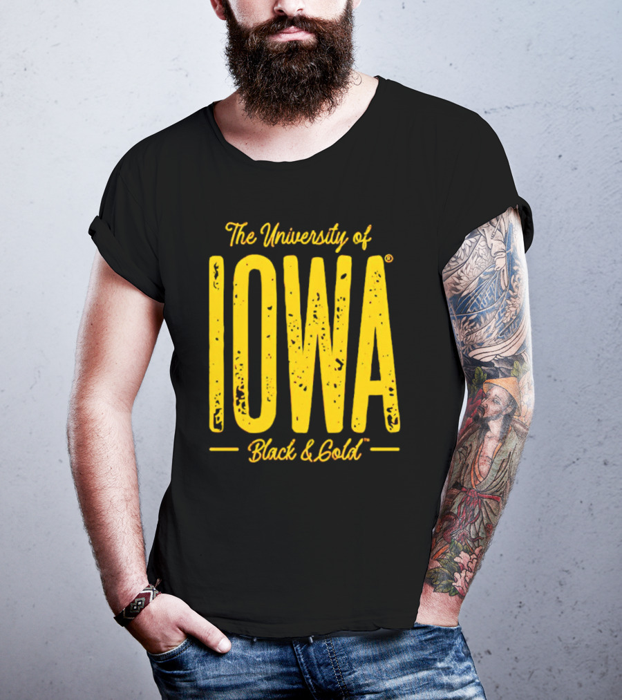 University Of Iowa Black And Gold IOWA T-Shirt