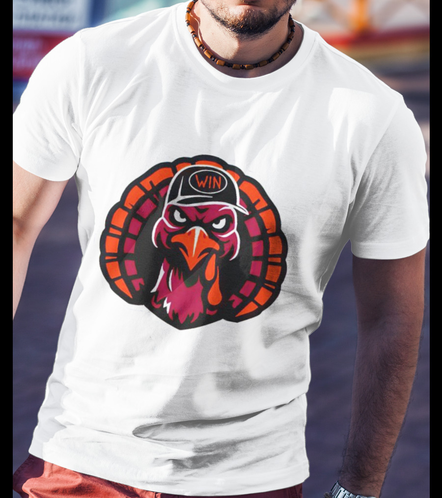 Turkey Wearing A Win Hat With Fierce Expression T-Shirt