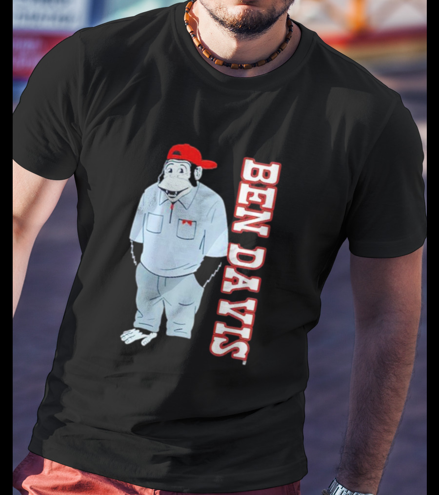 BEN DAVIS Monkey In Red Cap And Workwear T-Shirt