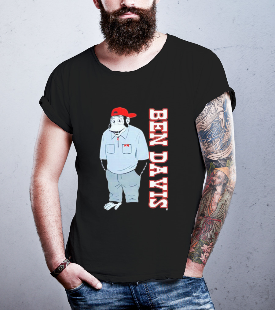 BEN DAVIS Monkey In Red Cap And Workwear T-Shirt