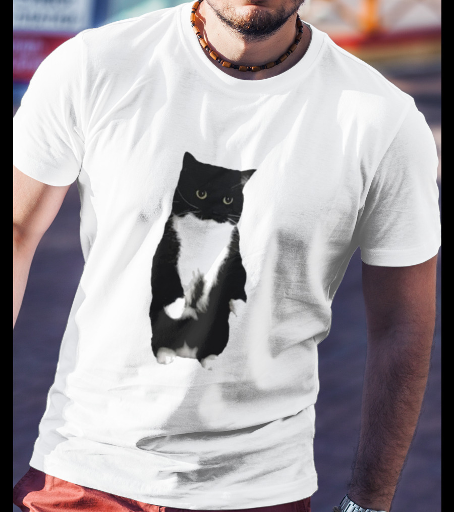 Cat Unico Uniuni Black And White Standing Cat T-Shirt