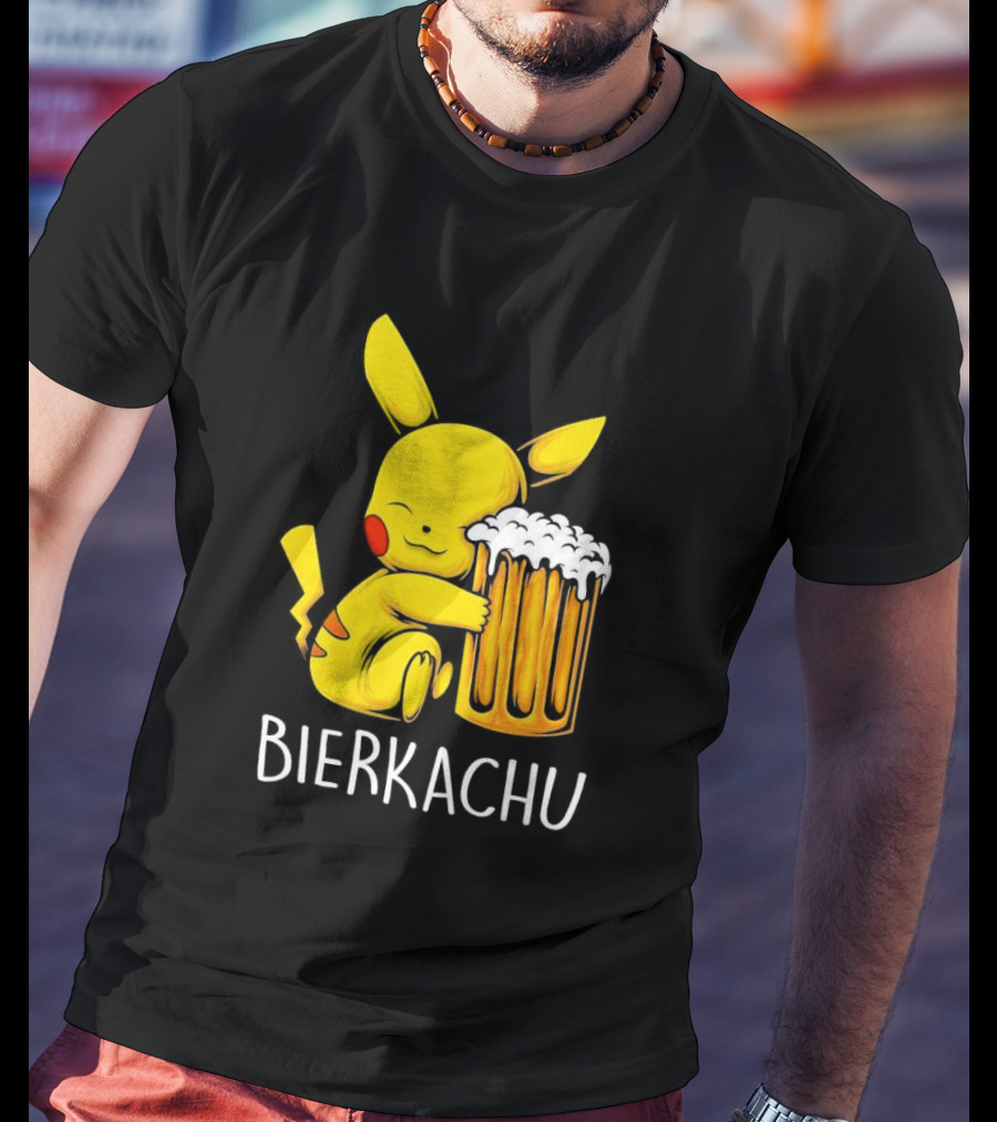 Pokemon Pikachu Bierkachu With Beer Mug T-Shirt