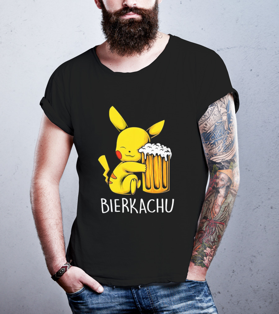 Pokemon Pikachu Bierkachu With Beer Mug T-Shirt