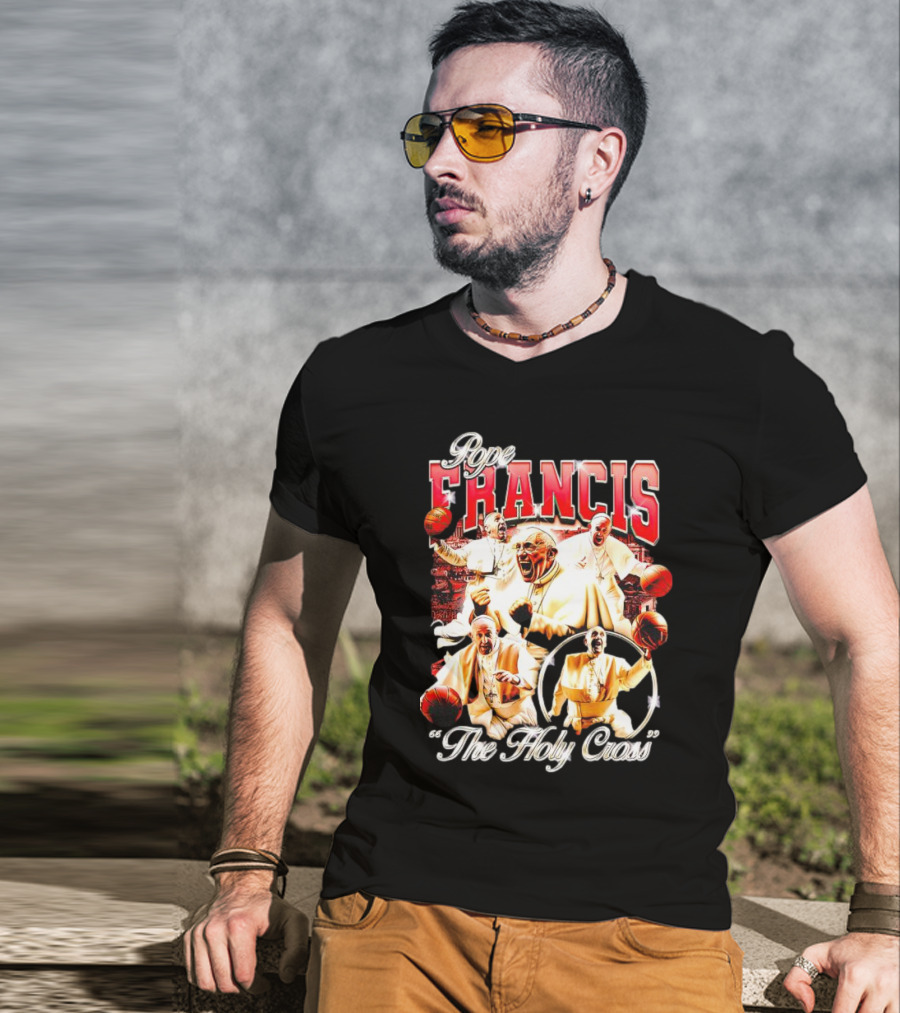 Pope Francis Basketball Collage The Holy Cross T-Shirt