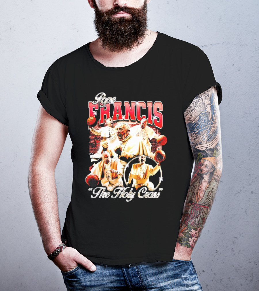 Pope Francis Basketball Collage The Holy Cross T-Shirt