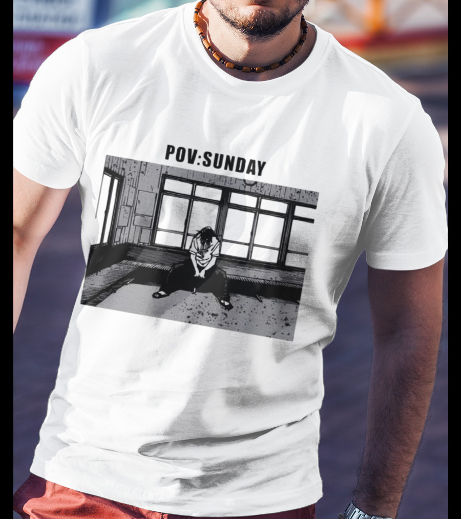 POV Sunday Manga Style Sit Alone Scene T-Shirt