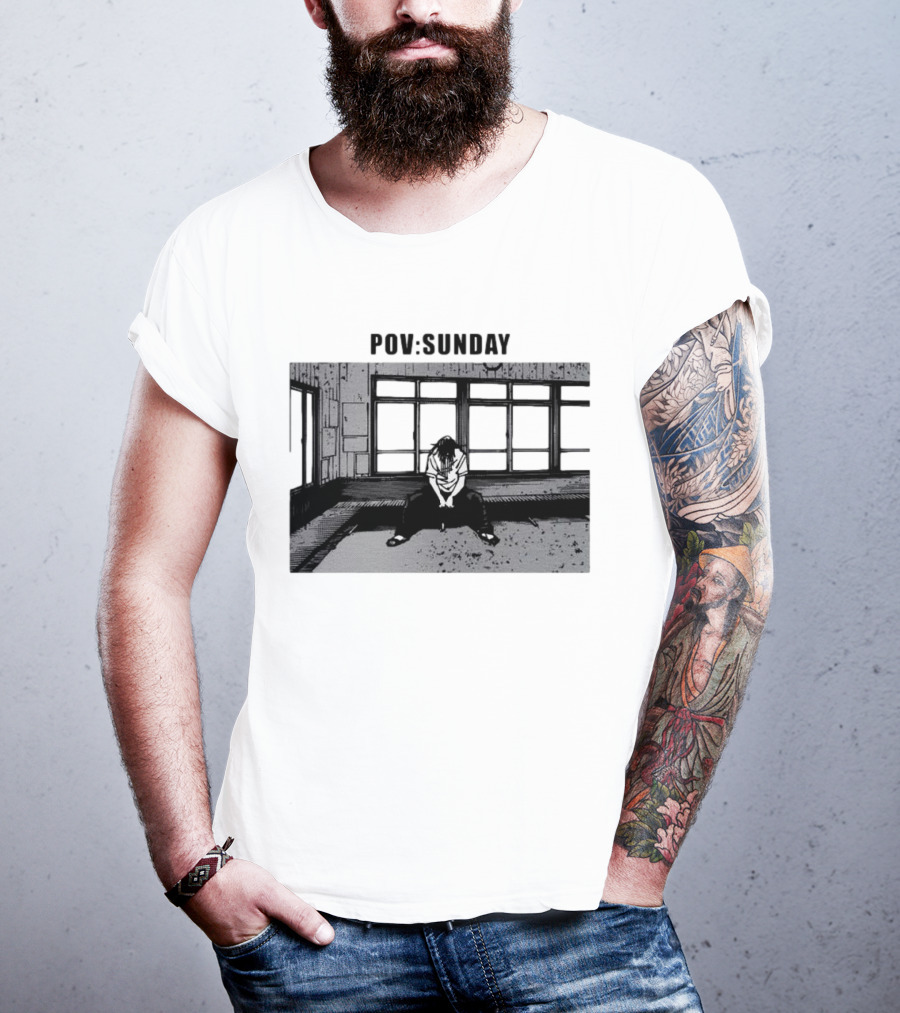 POV Sunday Manga Style Sit Alone Scene T-Shirt