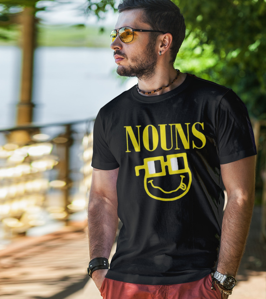 Nouns Nirvana Smiley Face With Glasses T-Shirt
