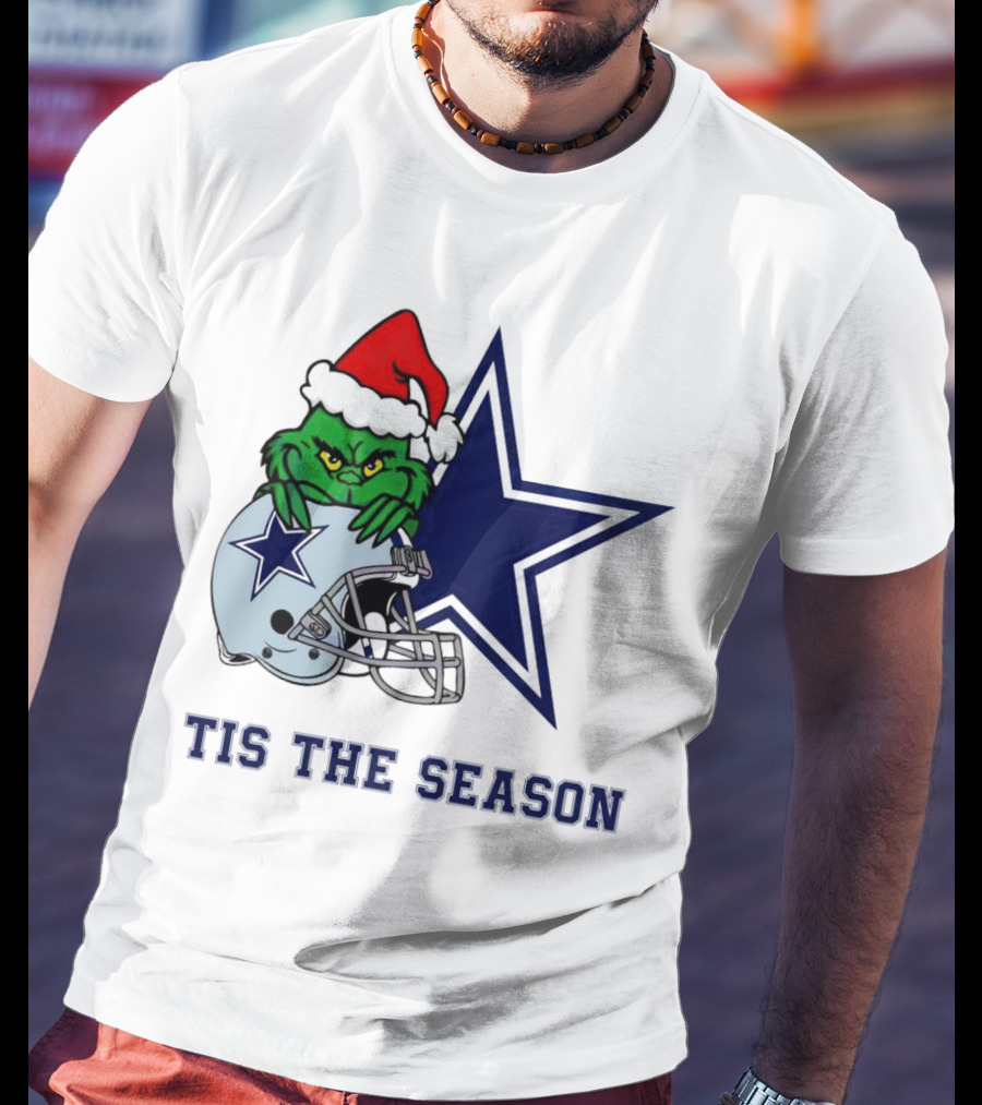 Santa Grinch Dallas Cowboys Tis The Season Christmas T-Shirt