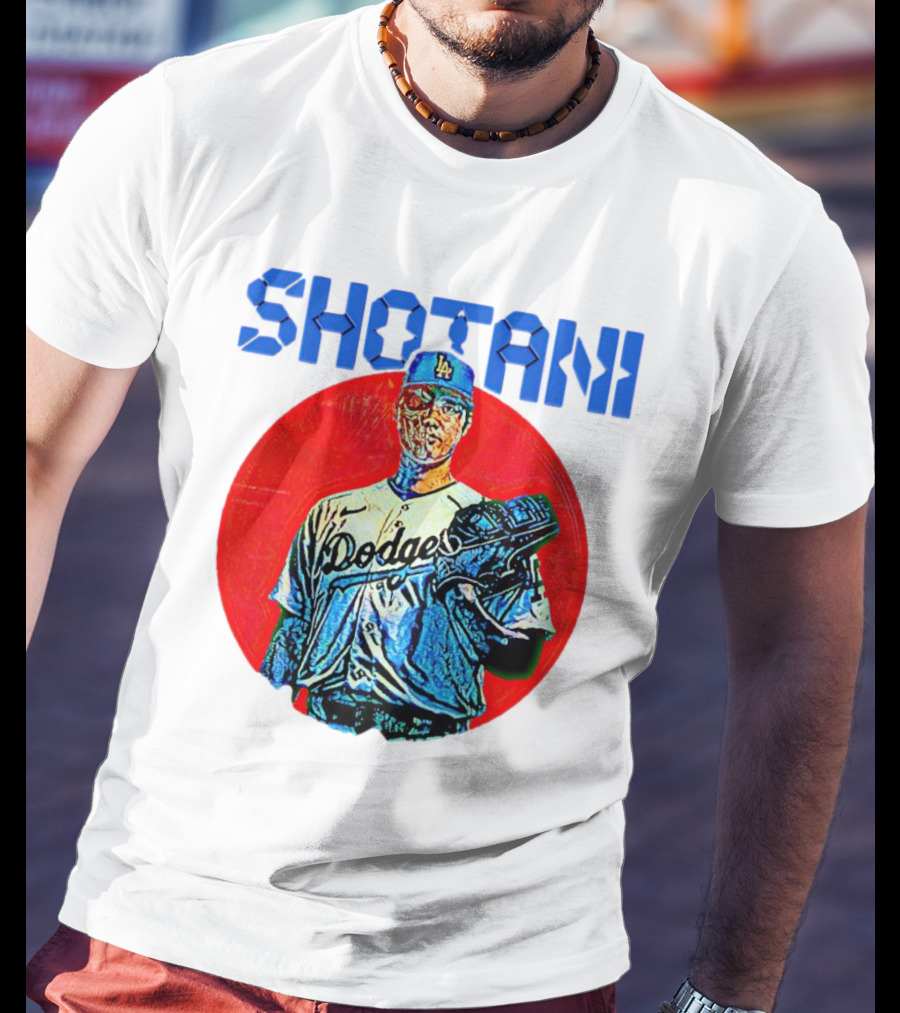 SHOTANI 17 Dodgers Japanese Flag T-Shirt
