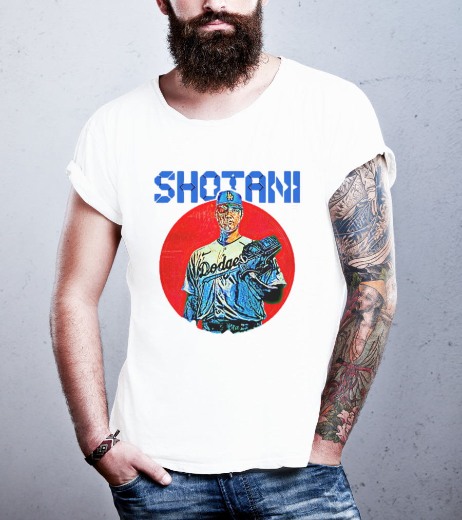 SHOTANI 17 Dodgers Japanese Flag T-Shirt